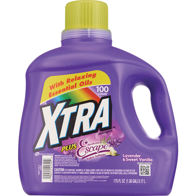 slide 1 of 1, Xtra Liquid Laundry Detergent Lavender Vanilla, 136.4 oz