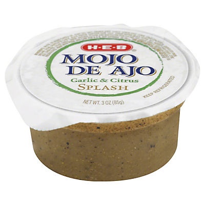 slide 1 of 1, H-E-B Mojo De Ajo Garlic and Citrus Splash, 3 oz