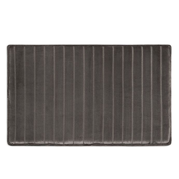 slide 1 of 1, Microdry Micro Plush 21 x 34'' Memory Foam Bath Mat - Charcoal'', 1 ct