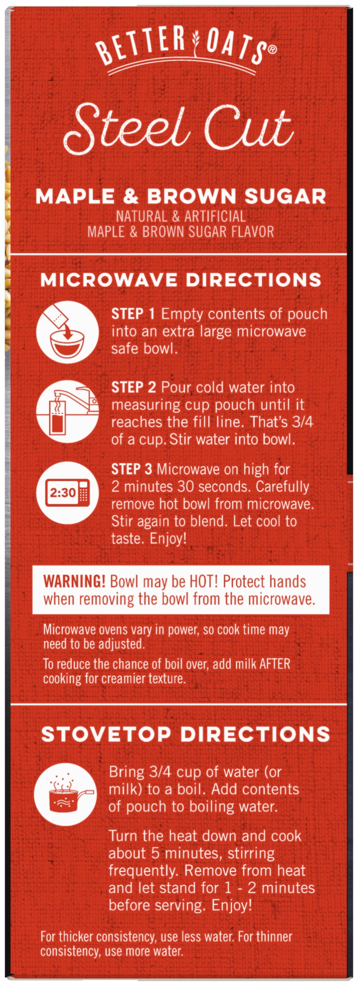 Better Oats Revolution! Steel Cut Oats Maple & Brown Sugar Oatmeal - 10ct :  Target