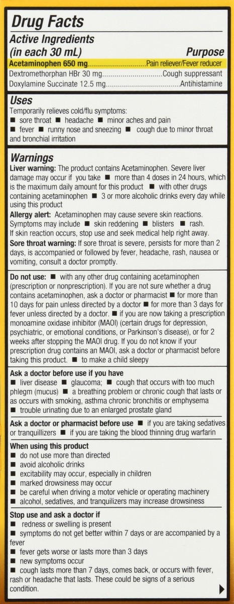slide 3 of 12, Tukol Night Time Multi Symptom Honey Flavored Cold & Flu 4 oz, 4 oz