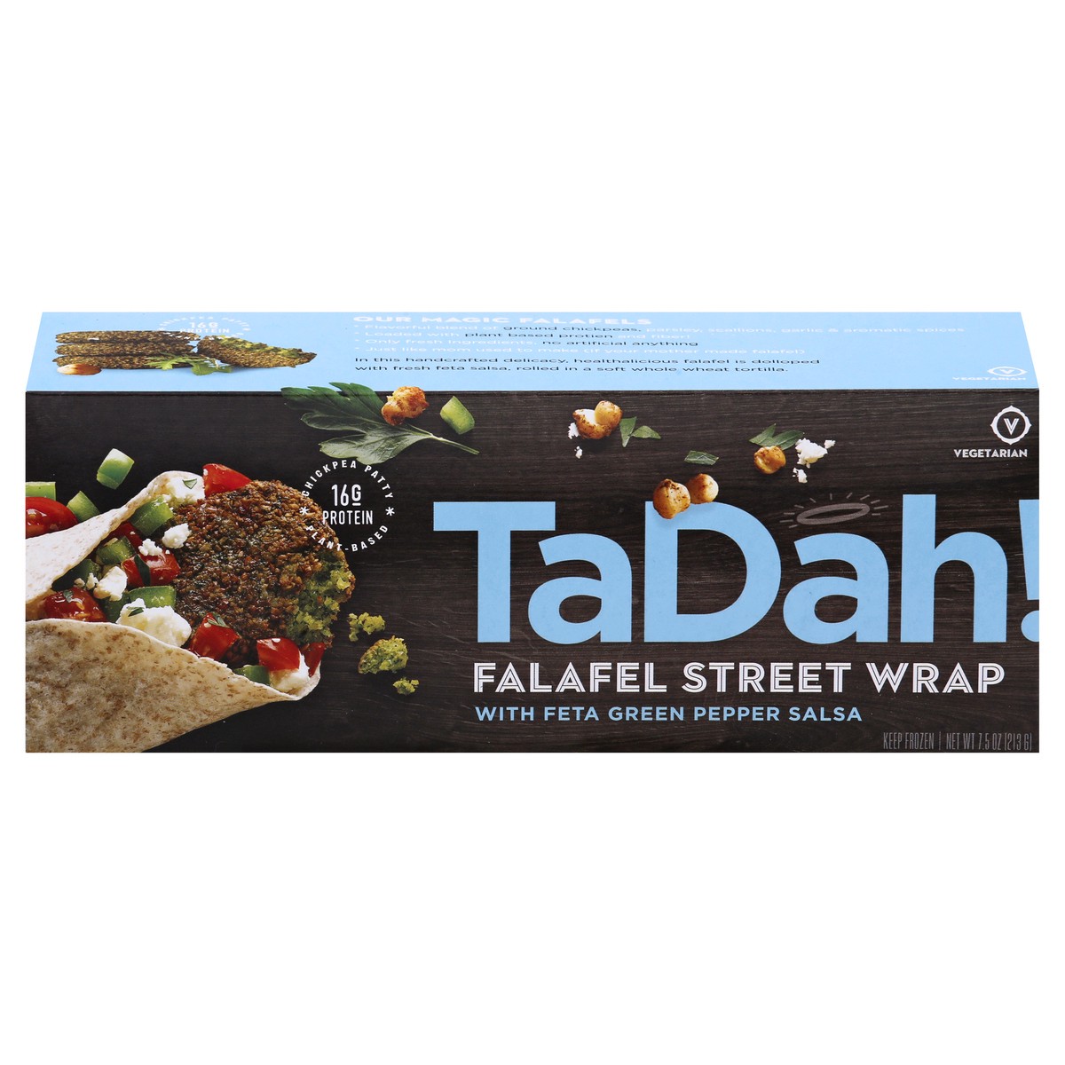 slide 1 of 9, Tadah! with Feta Green Pepper Salsa Falafel Street Wrap 7.5 oz, 7.5 oz