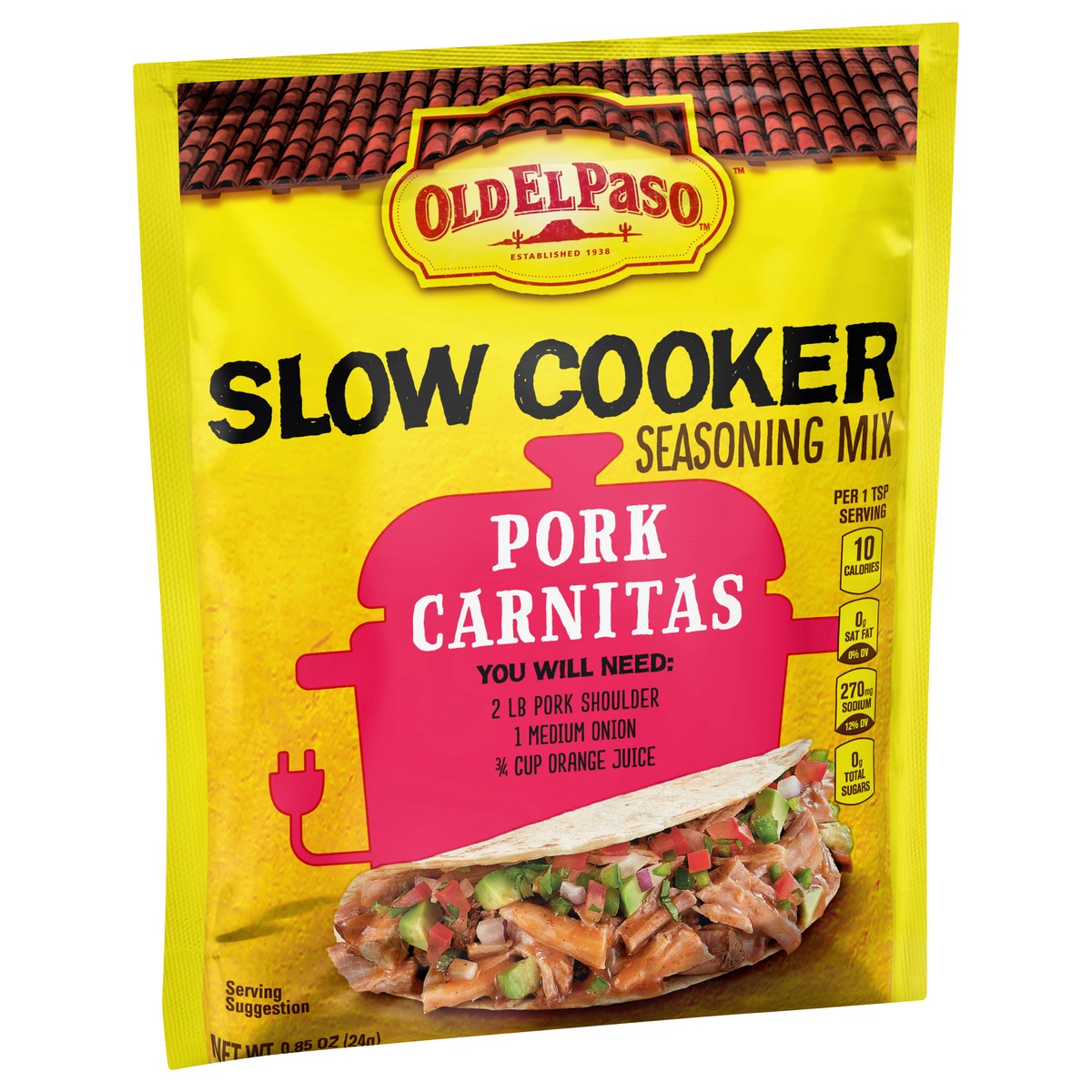 slide 9 of 9, Old El Paso Slow Cooker Pork Carnitas Seasoning Mix 0.85 oz, 0.85 oz