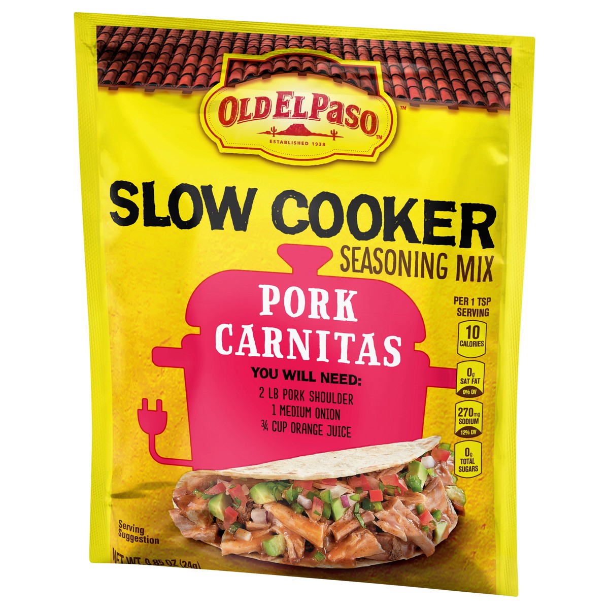 slide 8 of 9, Old El Paso Slow Cooker Pork Carnitas Seasoning Mix 0.85 oz, 0.85 oz