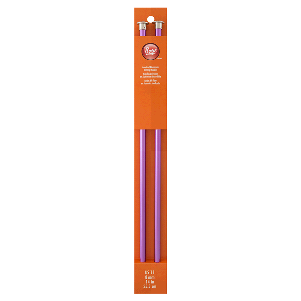 slide 1 of 1, Boye Straight Aluminum Knitting Needles 14"- Size 11, Size 11