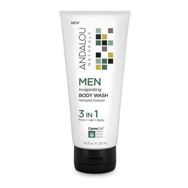 slide 1 of 1, Andalou Naturals Cannacell Mens Wash 3-In-1, 8.5 fl oz