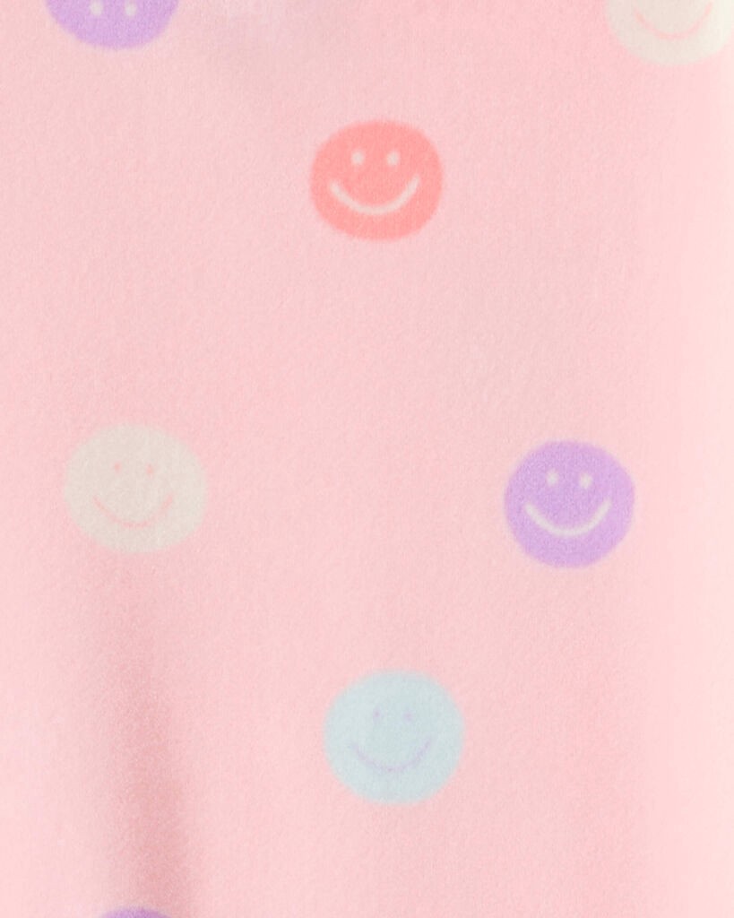 slide 2 of 2, Carter's Carters Girls Smiley Face Print DreamPlush Long-Sleeve Snug Fit 2-Piece Pajamas - Pink Pink 6, 2 pc