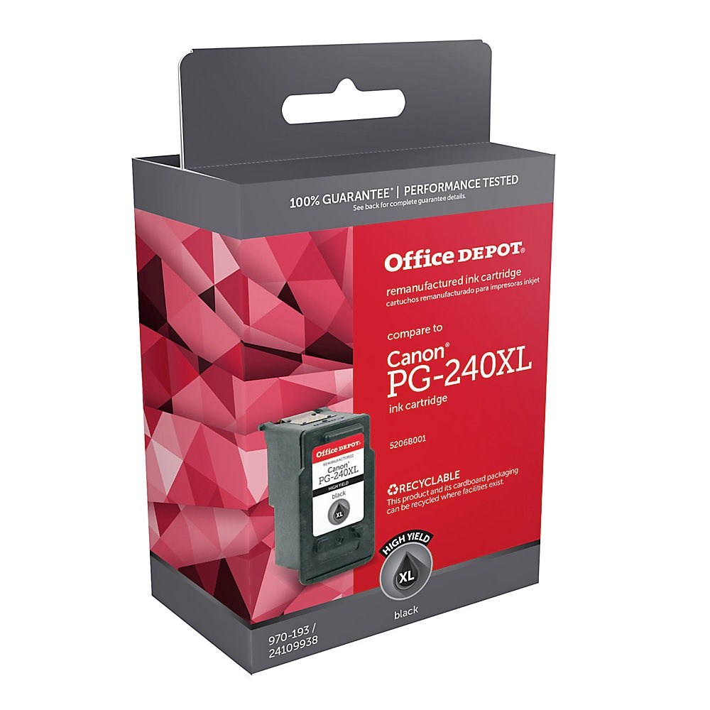 slide 1 of 1, Office Depot Brand Odpg240Xl (Canon Pg-240Xl) Remanufactured High-Yield Black Ink Cartridge, 1 ct