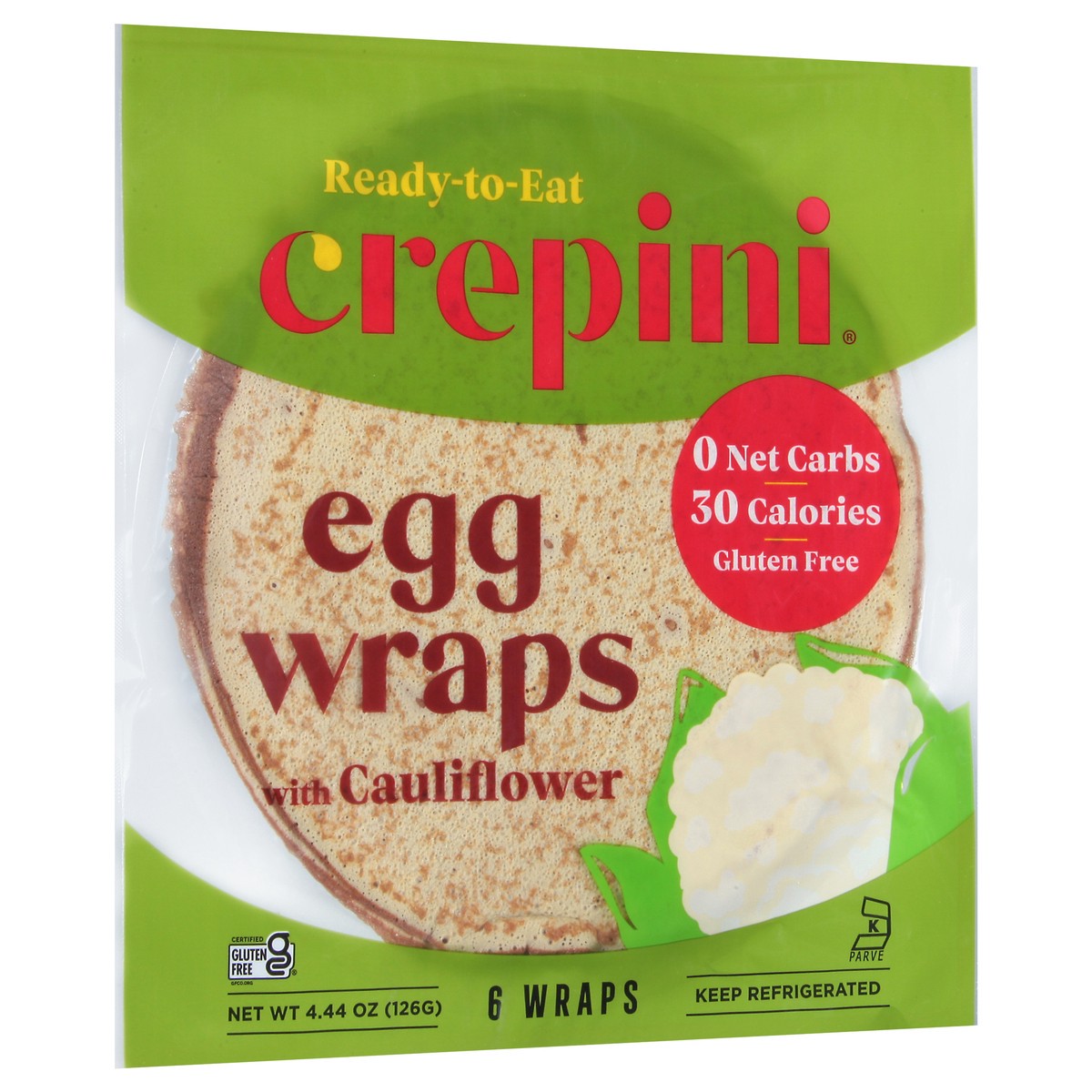 slide 2 of 14, Crepini Egg Wraps with Cauliflower 6 ea, 6 ct