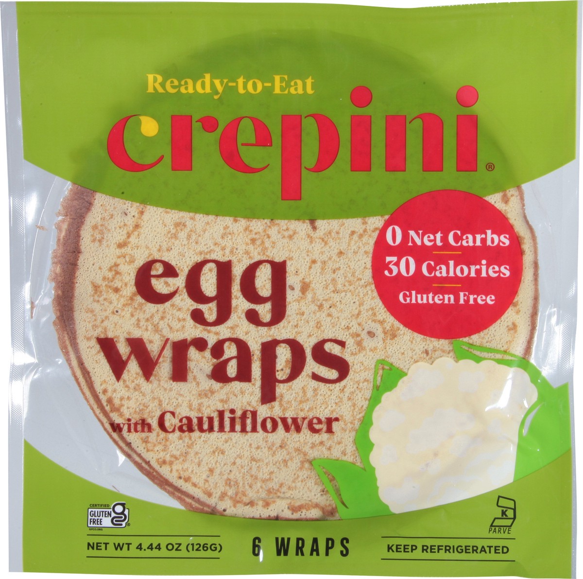 slide 13 of 14, Crepini Egg Wraps with Cauliflower 6 ea, 6 ct