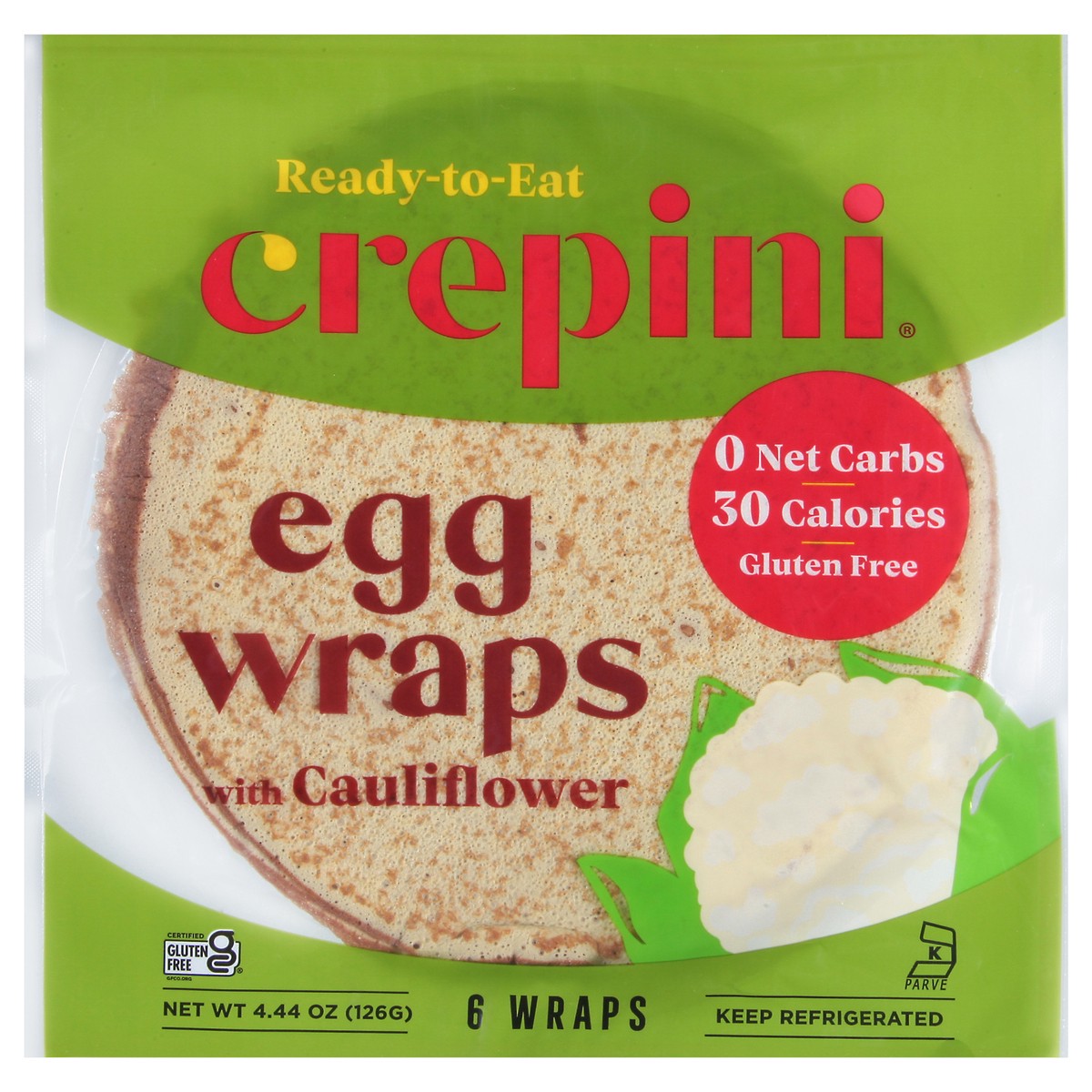 slide 9 of 14, Crepini Egg Wraps with Cauliflower 6 ea, 6 ct