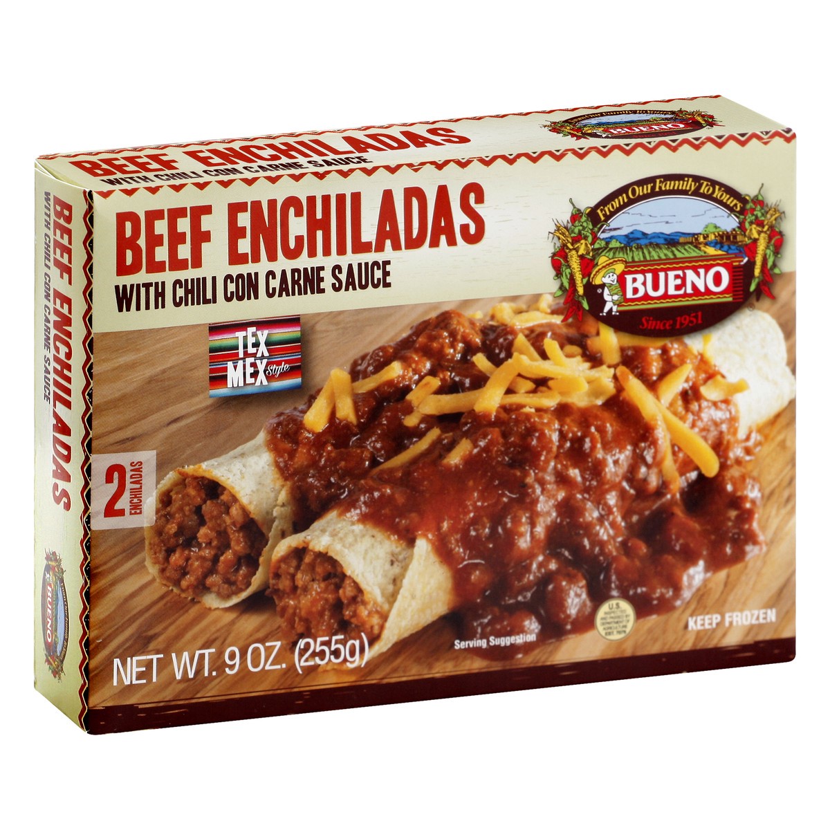 slide 2 of 9, Bueno Foods Bueno Tex Mex Style Beef Enchiladas 2 ea, 2 ct