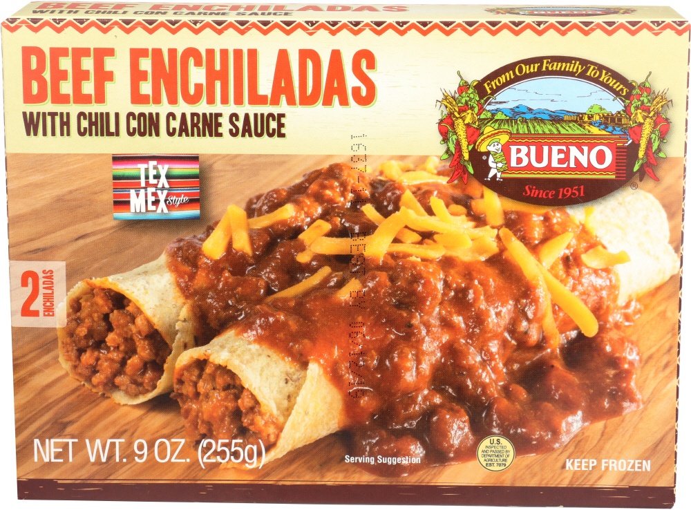 Bueno Foods Beef Enchiladas With Chili Con Carne Sauce 9 oz | Shipt