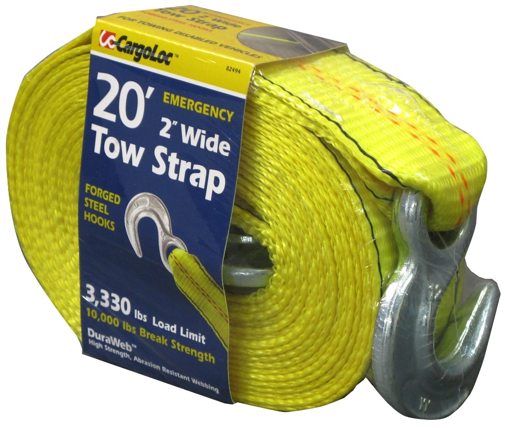 slide 1 of 1, CargoLoc Tow Strap - Yellow, 20 ft x 2 in