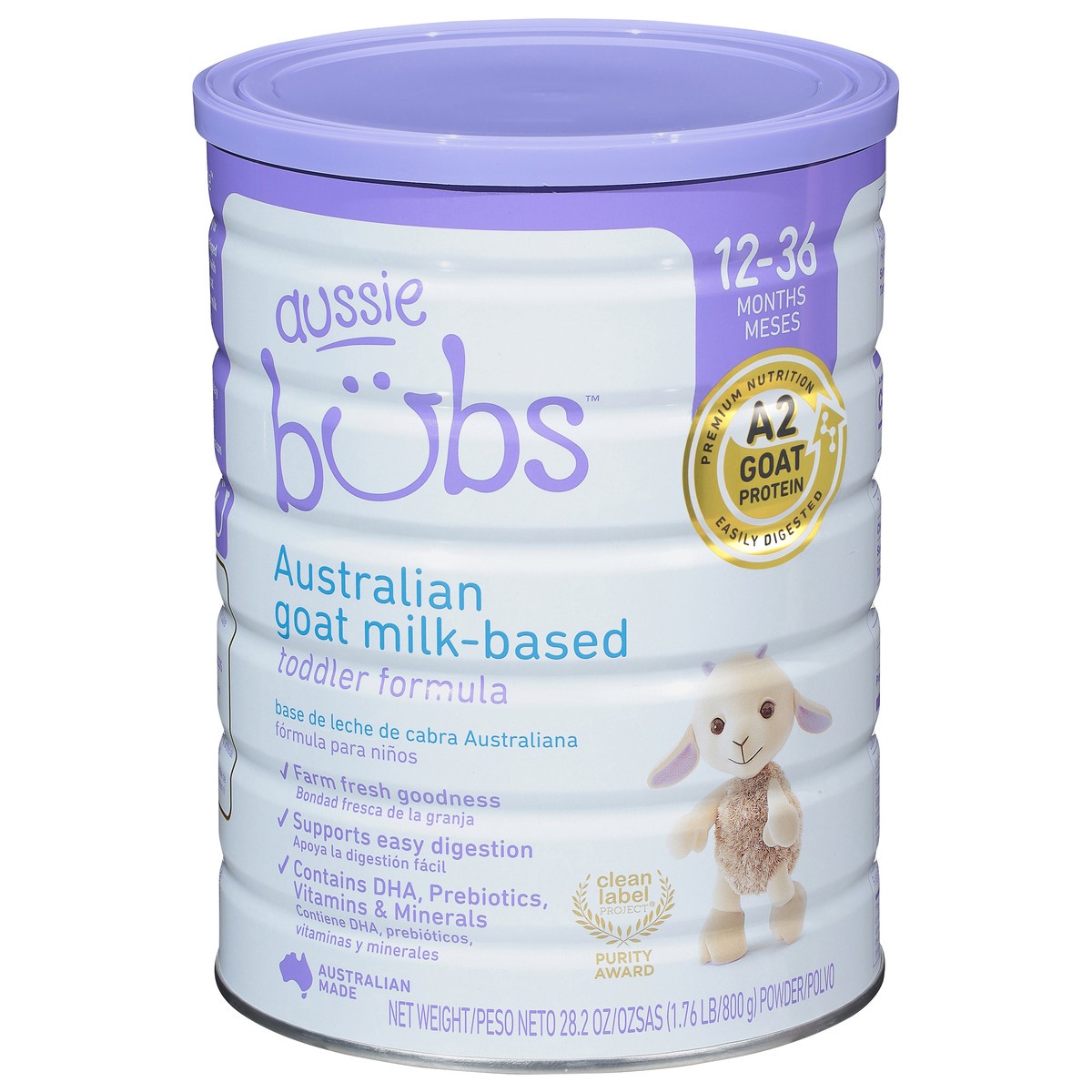 slide 1 of 2, Aussie Bubs Grass Fed Nutritional Milk-Based Toddler Formula, 28.2 oz