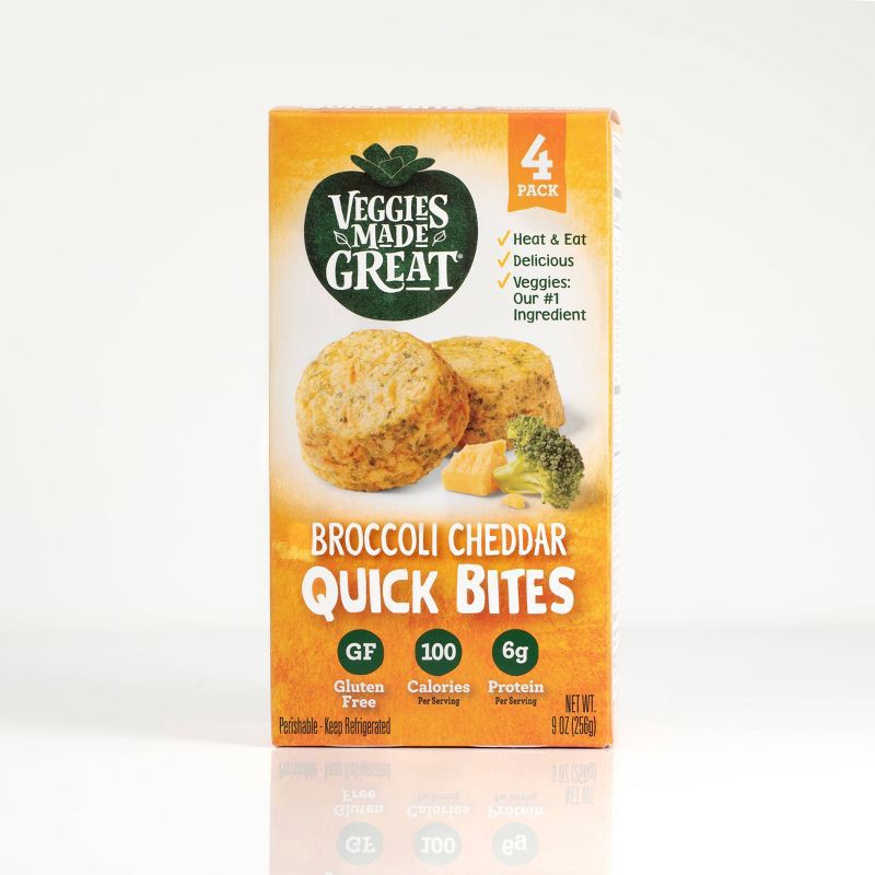 slide 1 of 3, Veggies Made Great Broccoli Cheddar Quick Bites - 9oz/4ct, 4 ct; 9 oz