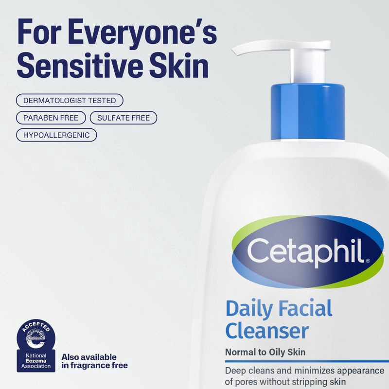 slide 9 of 13, Cetaphil Daily Facial Cleanser - Travel Size - 3.4 fl oz, 3.4 fl oz