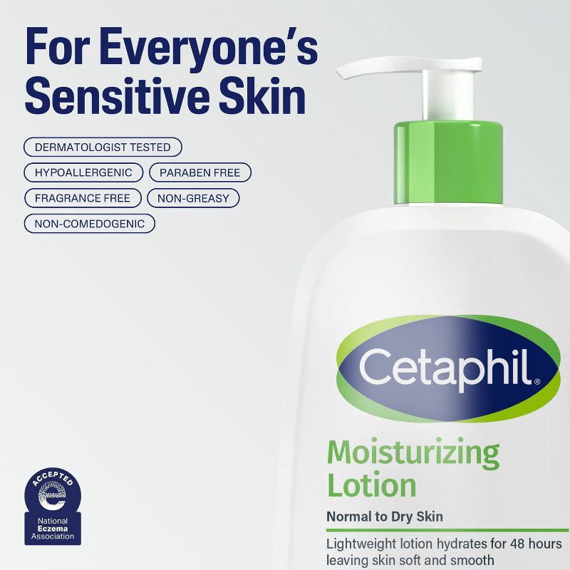 slide 6 of 10, Cetaphil Moisturizing Face and Body Lotion for Dry Skin - Travel Size - 3.4 fl oz, 3.4 fl oz