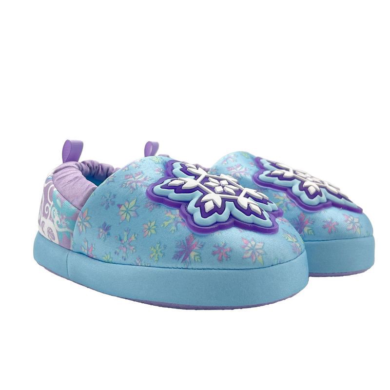 slide 5 of 7, Toddler Girls' Frozen Light-Up Slippers - Blue 5T-6T: Elsa & Anna, Slip-On, Closed Round Toe, 1 ct