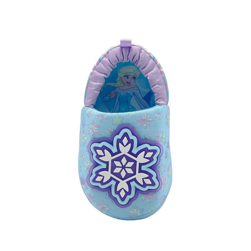 slide 3 of 7, Toddler Girls' Frozen Light-Up Slippers - Blue 11T - 12T: Slip-On, Elsa & Anna Design, Closed Round Toe, 1 ct