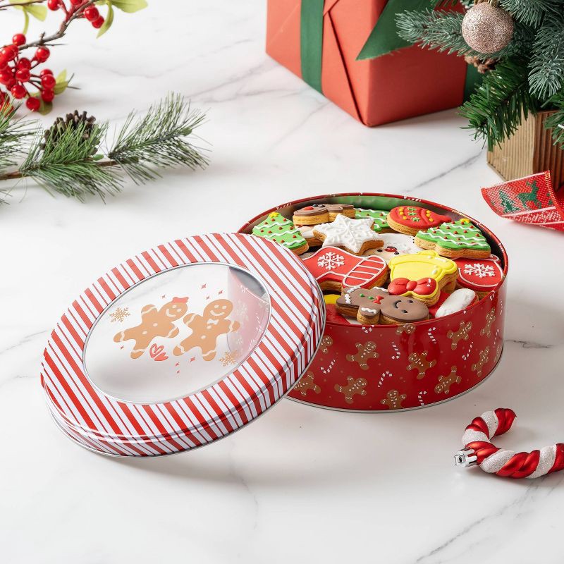 slide 2 of 5, Cook With Color Round Food Storage Tin Gingerbread, 1 ct