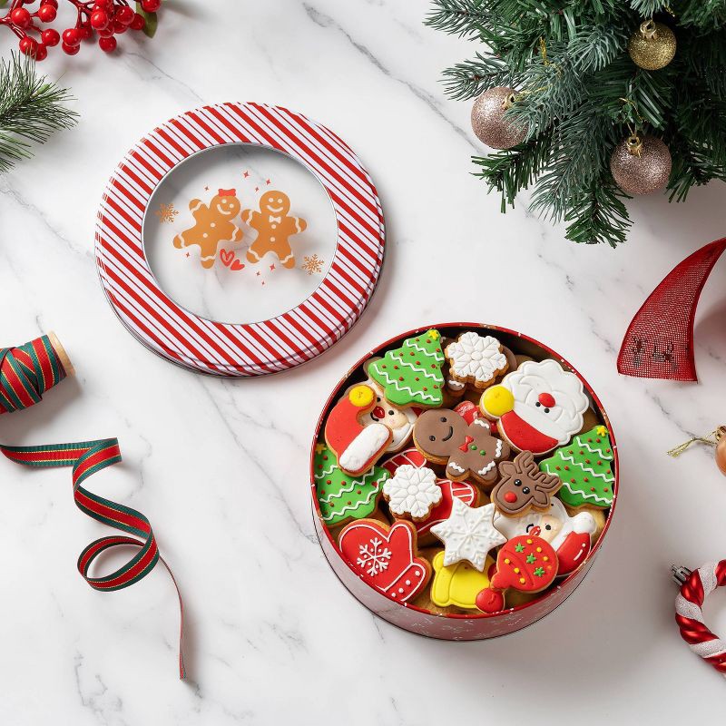 slide 3 of 5, Cook With Color Round Food Storage Tin Gingerbread, 1 ct