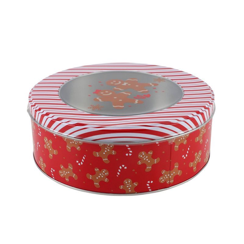 slide 1 of 5, Cook With Color Round Food Storage Tin Gingerbread, 1 ct