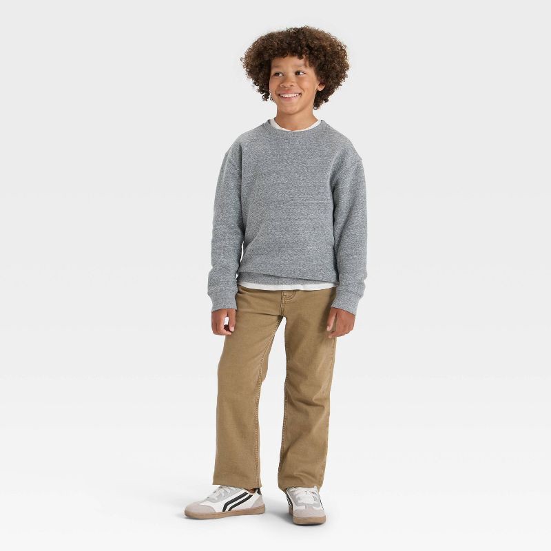 slide 3 of 3, Boys' Solid Pullover Sweatshirt - Cat & Jack™ Charcoal Gray L, 1 ct