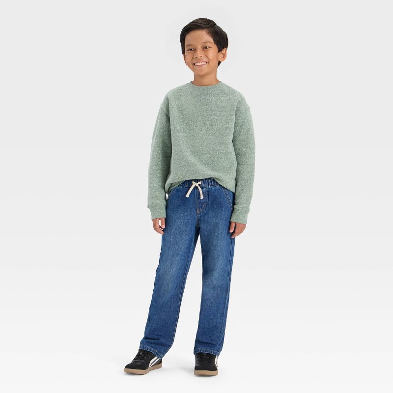 slide 3 of 3, Boys' Solid Pullover Sweatshirt - Cat & Jack™ Green M, 1 ct