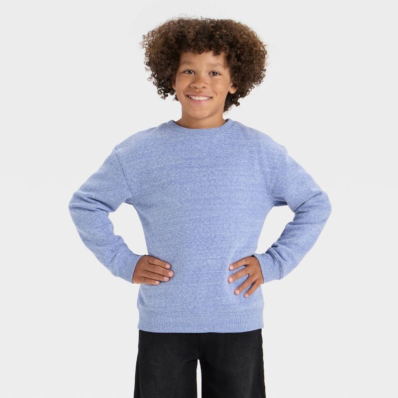 slide 1 of 3, Boys' Solid Pullover Sweatshirt - Cat & Jack™ Blue XS, 1 ct