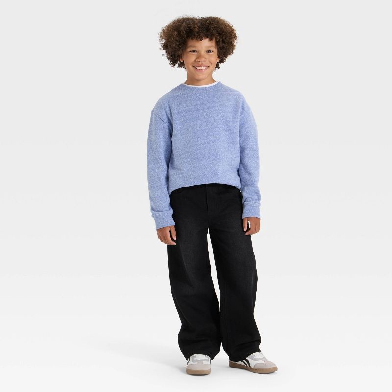 slide 3 of 3, Boys' Solid Pullover Sweatshirt - Cat & Jack™ Blue M, 1 ct