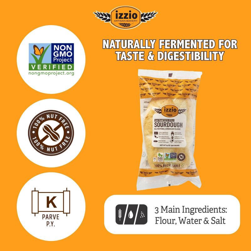 slide 3 of 4, Izzio Artisan Bakery San Francisco Style Take and Bake Sourdough - 14oz, 14 oz