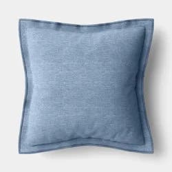20"x20" Heathered Solid Double Flange Pillow Light Blue - Threshold™