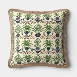 20" Square Tropical Ikat Outdoor Throw Pillow Blue - Threshold™