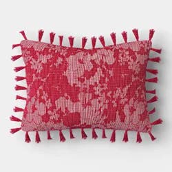 14"x20" Textured Floral Lumbar Pillow Fuschia - Threshold™