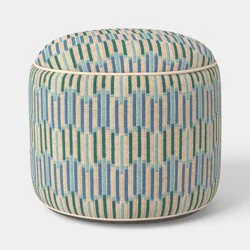 14"x20" Wavy Stripe Round Pouf Cool - Threshold™