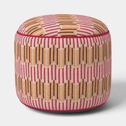 14"x20" Wavy Stripe Round Pouf Warm - Threshold™