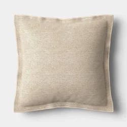 20"x20" Heathered Solid Double Flange Pillow Tan - Threshold™