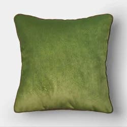 18"x18" Reversible Velvet Pillow Green/Dark Green - Threshold™