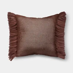 20" Square Crochet Raffia Outdoor Throw Pillow Brown - Threshold™