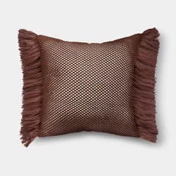 20" Square Crochet Raffia Outdoor Throw Pillow Brown - Threshold™