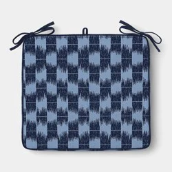 18"x20" Ikat Woven Seat Cushion Light Blue/Navy - Threshold™