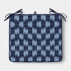 18"x20" Ikat Woven Seat Cushion Light Blue/Navy - Threshold™