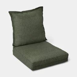 Heathered Solid Deep Seat Cushion Set Dark Green - Threshold™