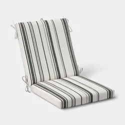 21"x43" Woven Stripe Chair Cushion Black/Ivory - Threshold™
