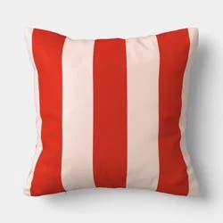 16"x16" Reversible Cabana Stripe Pillow Pink/Orange - Room Essentials™