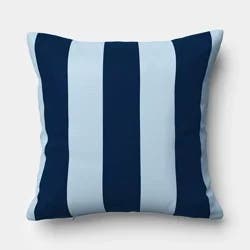 16"x16" Reversible Cabana Stripe Pillow Light Blue/Navy - Room Essentials™