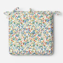 17"x17" Floral Print Seat Cushion Multi Warm - Room Essentials™