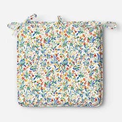 17"x17" Floral Print Seat Cushion Multi Warm - Room Essentials™