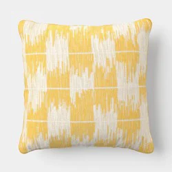 18"x18" Ikat Woven Pillow Ivory/Yellow - Threshold™